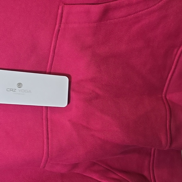 Crz Yoga Fleece Lined Half Zip Hoodies with Thumb Holes - Picture 3 of 7